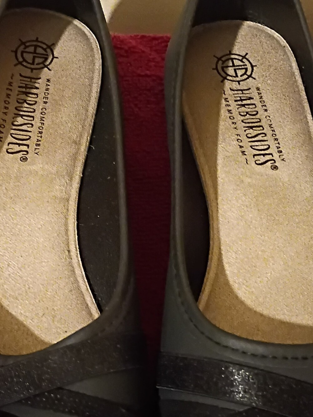 Black Women's Slip-On Ballet Flats with Decorative Strap